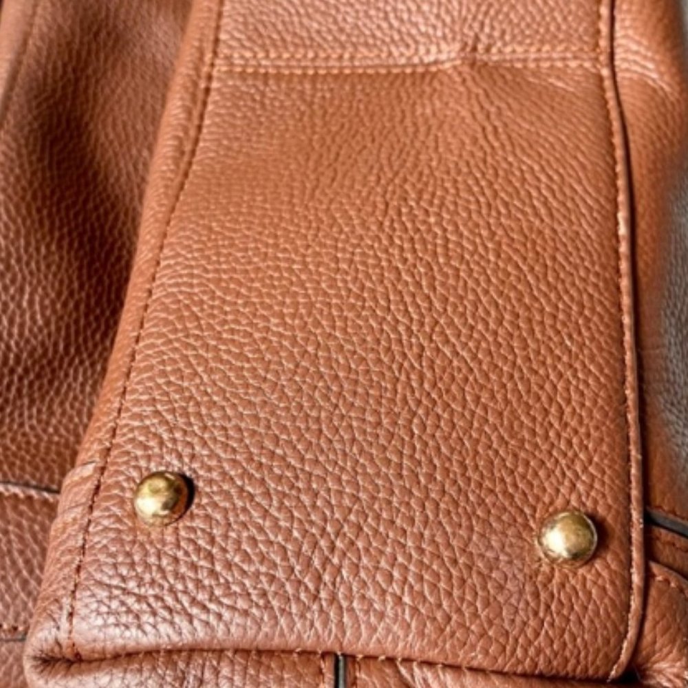 Lodis Kiera Pebble Leather Travel Tote Shoulder Bag - Golden Tan - Picture 8 of 14